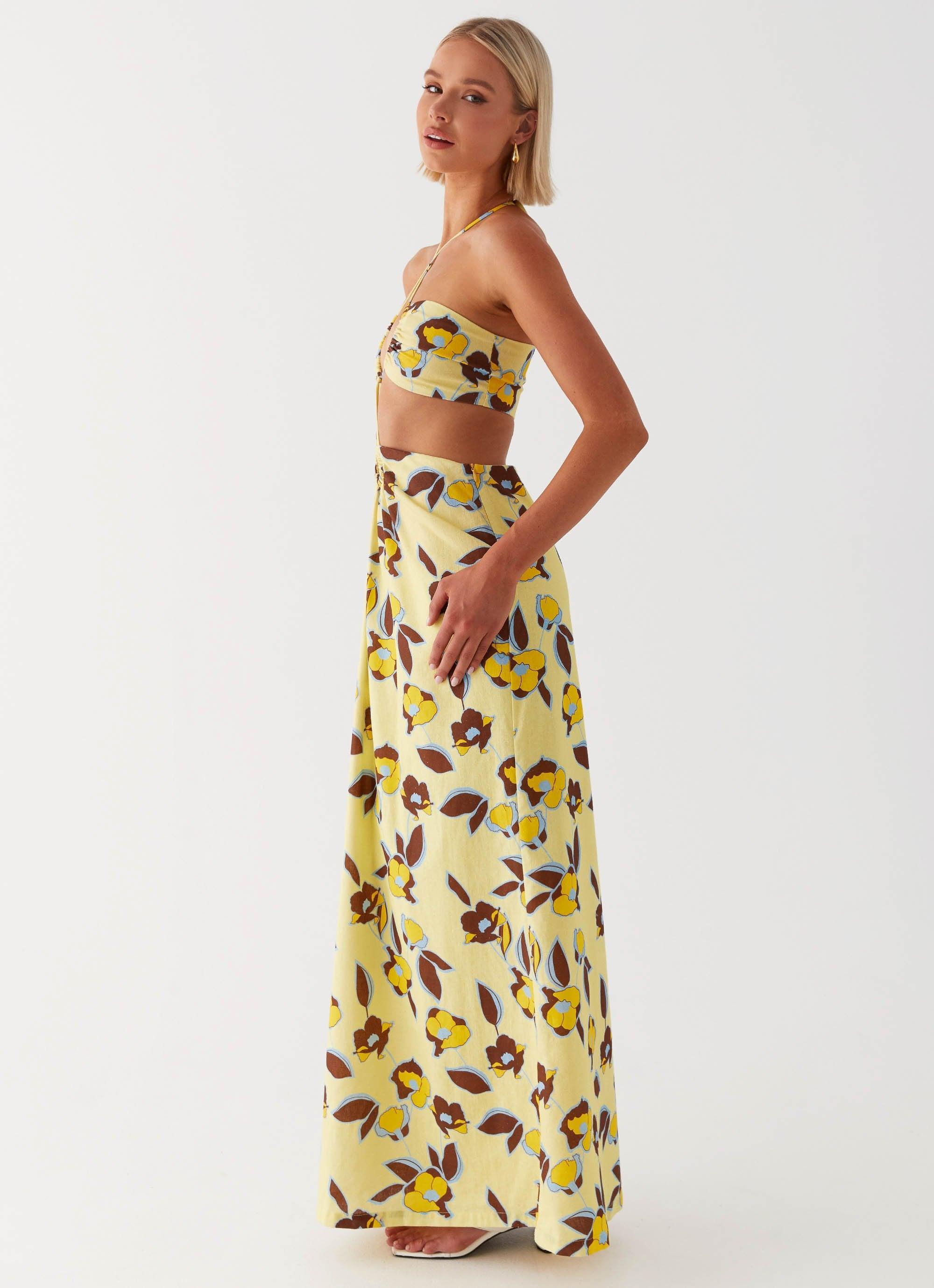 Nora Linen Maxi Dress - Primrose Product Image