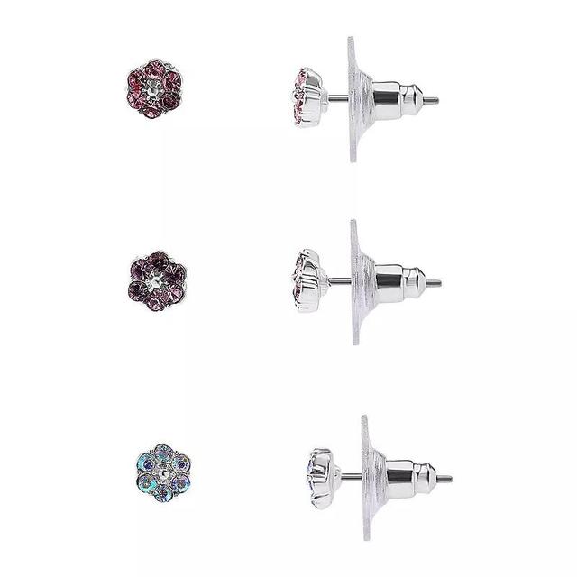 LC Lauren Conrad Multi Flower Post Earring 3-Piece Set, Womens Product Image