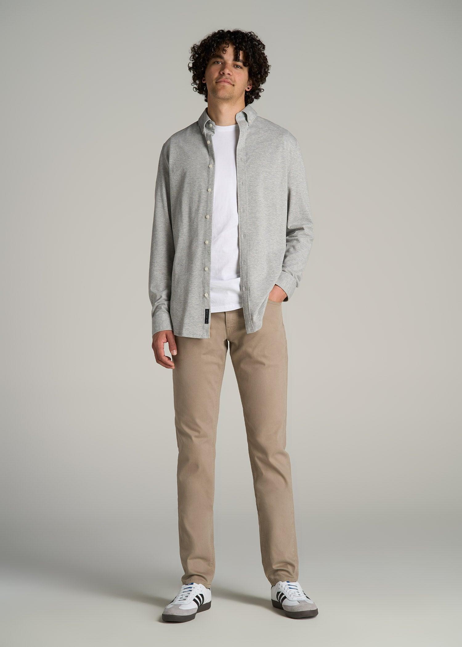 Carman Tapered Fit Colored Jeans for Tall Men in Clay Wash Product Image