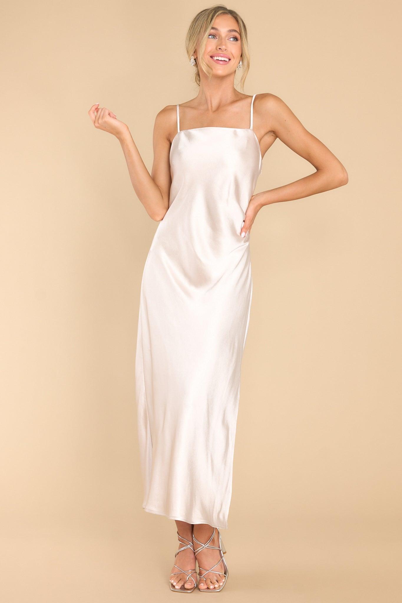 Special Treatment Champagne Midi Dress Product Image