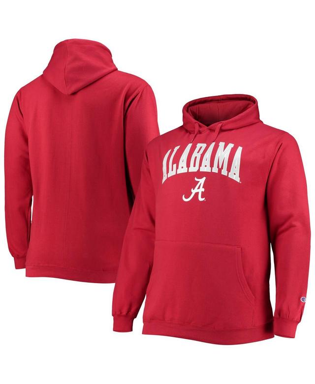 Mens Champion Crimson Alabama Crimson Tide Big & Tall Arch Over Logo Powerblend Pullover Hoodie ALA Red Product Image