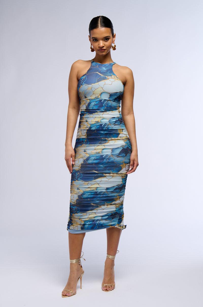 LORRAINE PRINTED MESH MIDI DRESS Product Image