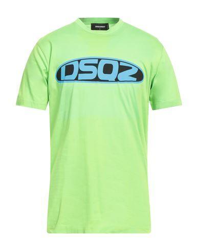 DSQUARED2 Man T-shirt Acid Green Size L Cotton Product Image