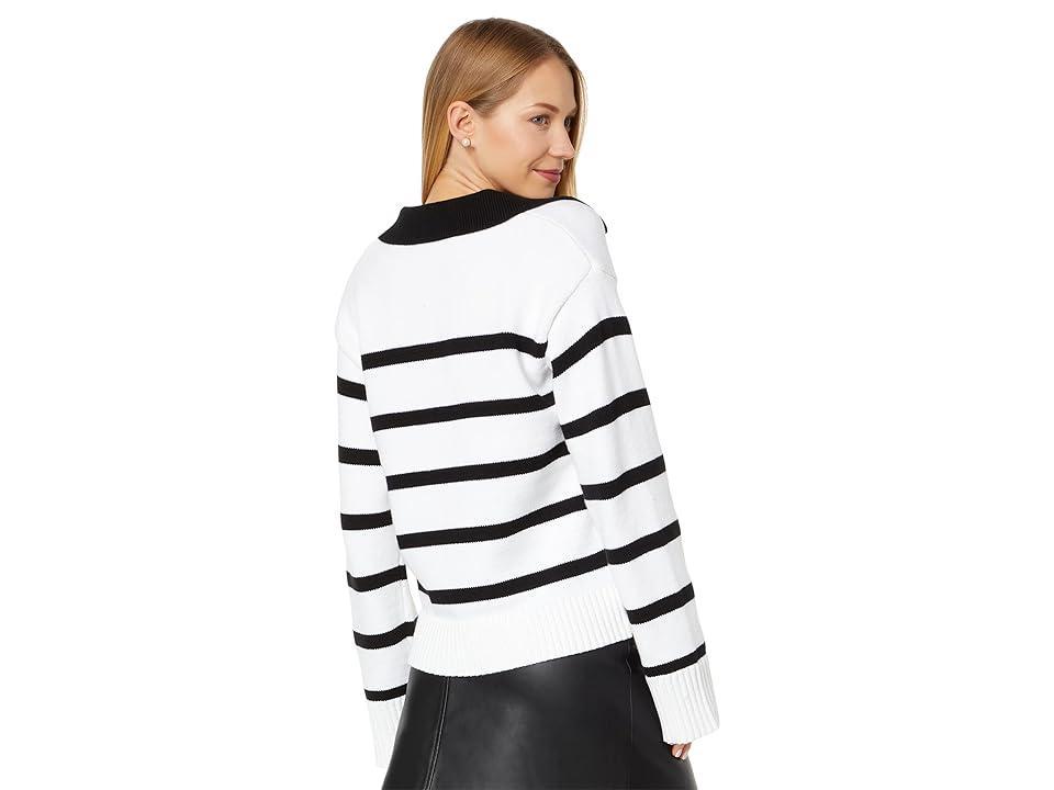 English Factory Striped Collared Sweater Black) Women's Clothing Product Image