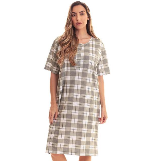 Just Love Womens Nightgown - Short Sleeve Henley Oversized Sleepwear Gown 4360-10018-GRY-XL Product Image