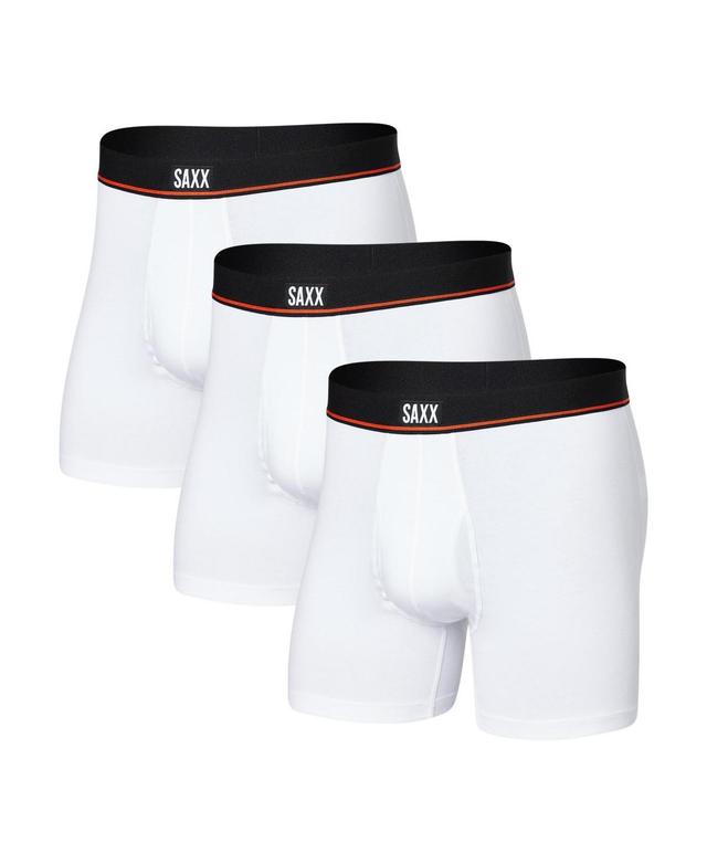 SAXX UNDERWEAR Non-Stop Stretch Cotton Boxer Brief Fly 3-Pack (Black/Deep Navy/White) Men's Underwear Product Image