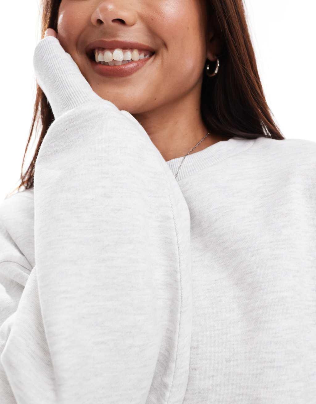 ASOS DESIGN heavyweight oversized sweatshirt in heathered ice Product Image