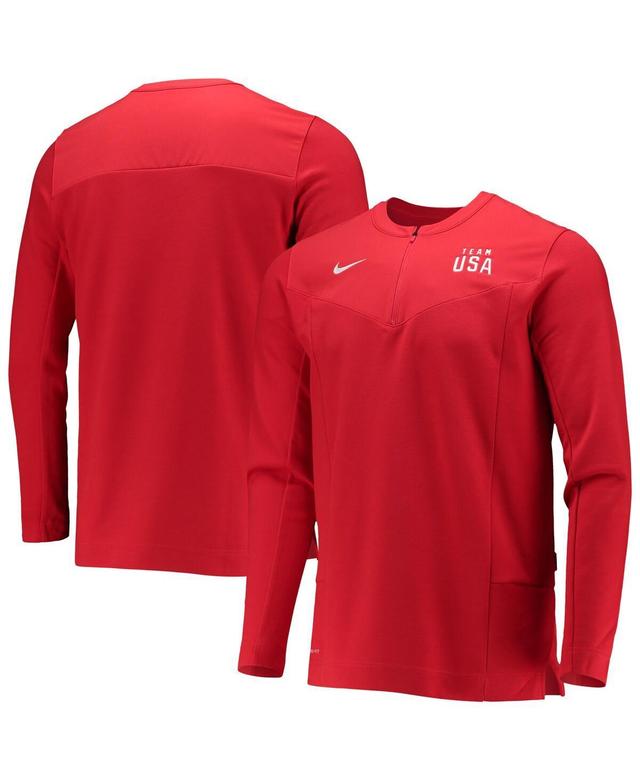 Mens Nike Red Team USA Half-Zip Performance Jacket Product Image