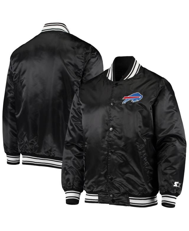 Mens Starter Black Buffalo Bills Locker Room Satin Varsity Full-Snap Jacket Product Image