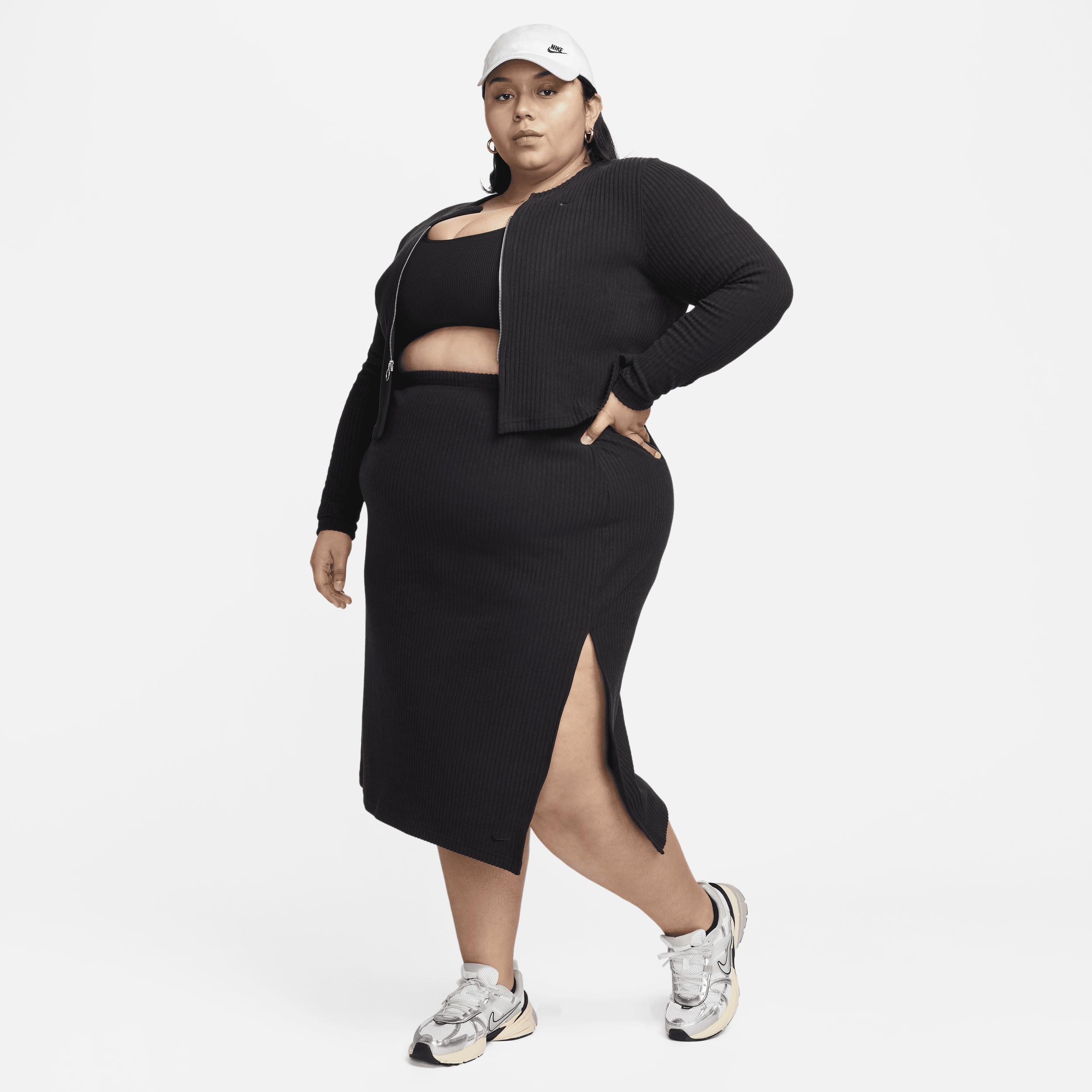 Women's Nike Sportswear Chill Rib Slim Midi Skirt (Plus Size) Product Image