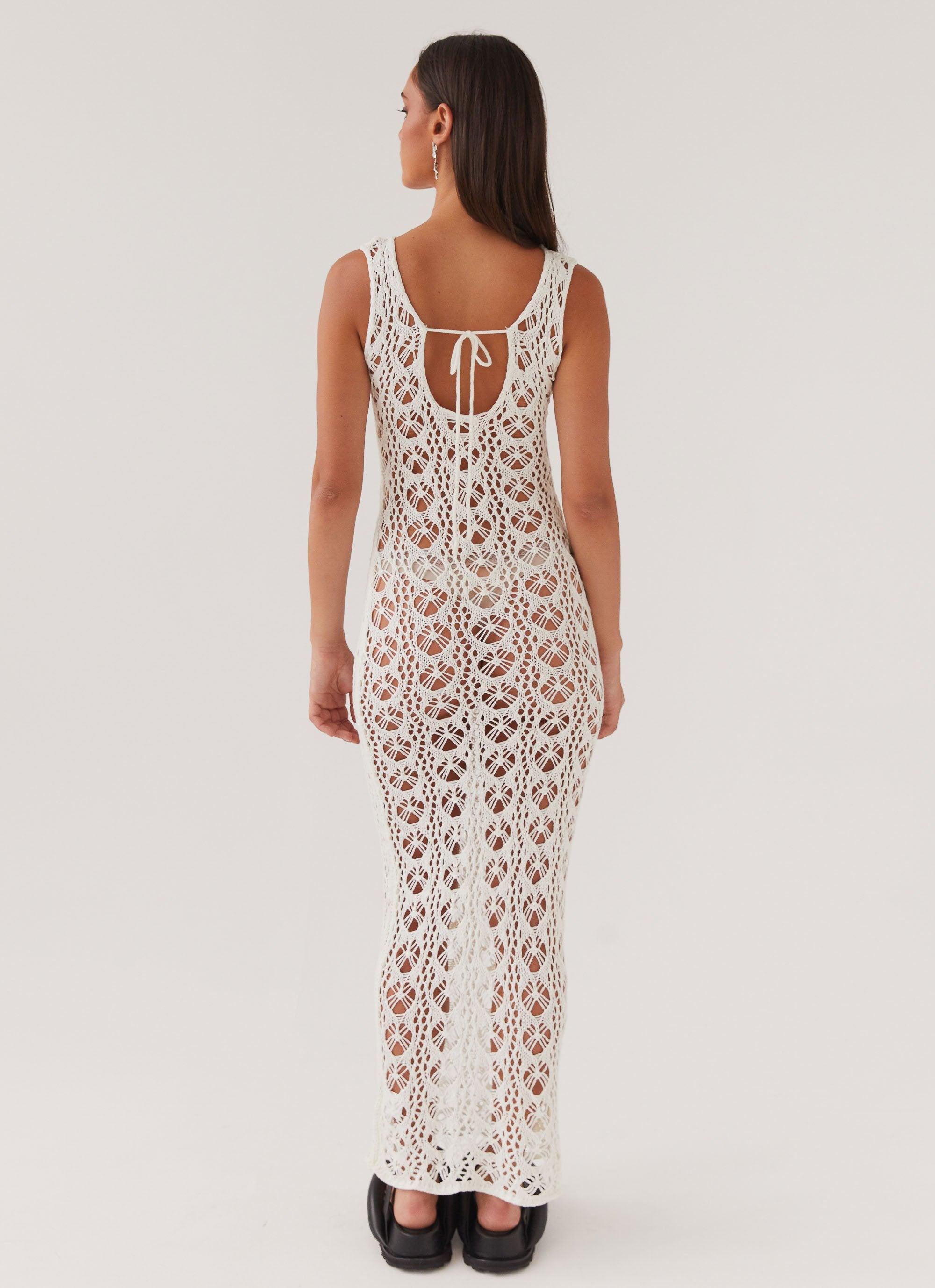 Tarlisa Crochet Maxi Dress - Cream Product Image