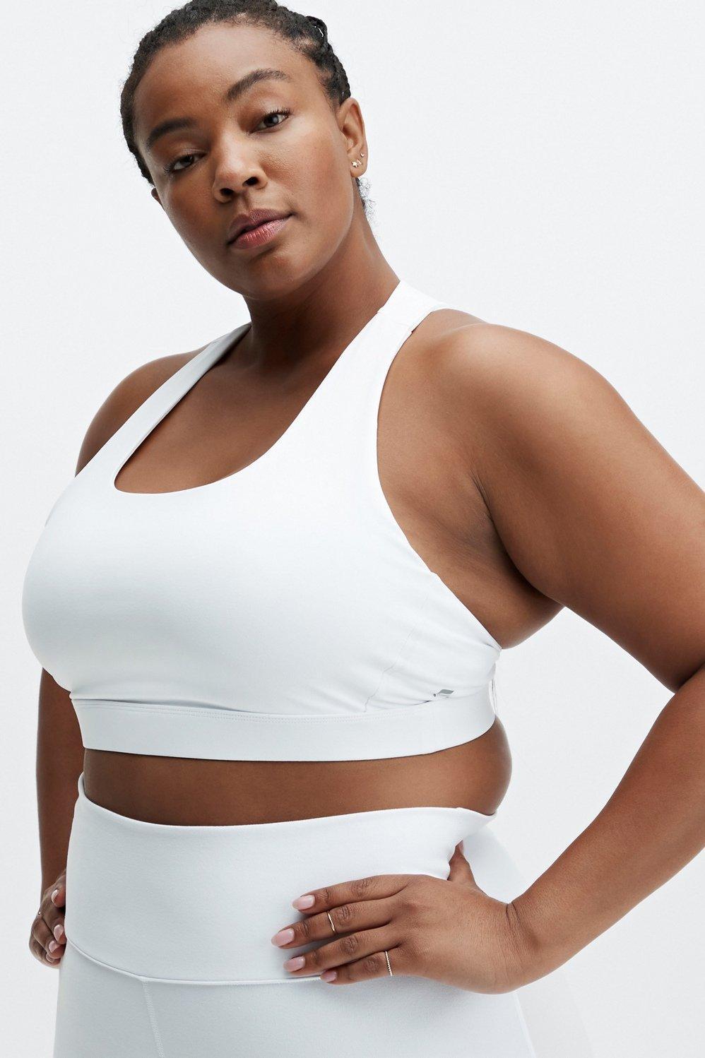 Fabletics Kessler Medium Impact Sports Bra Womens white plus Size 4X Product Image