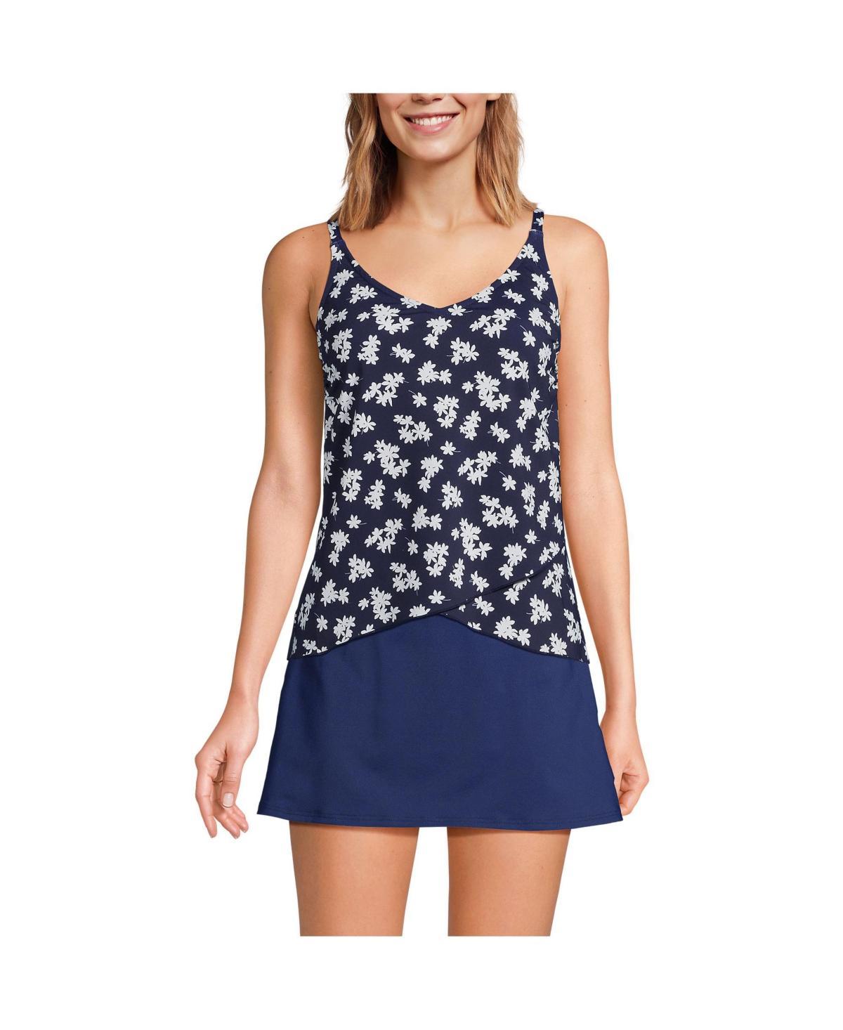 Lands End Womens V-Neck Tulip Hem Tankini Swimsuit Top Product Image