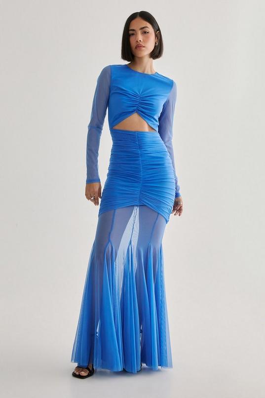 Mesh Cut Out Maxi Dress Product Image