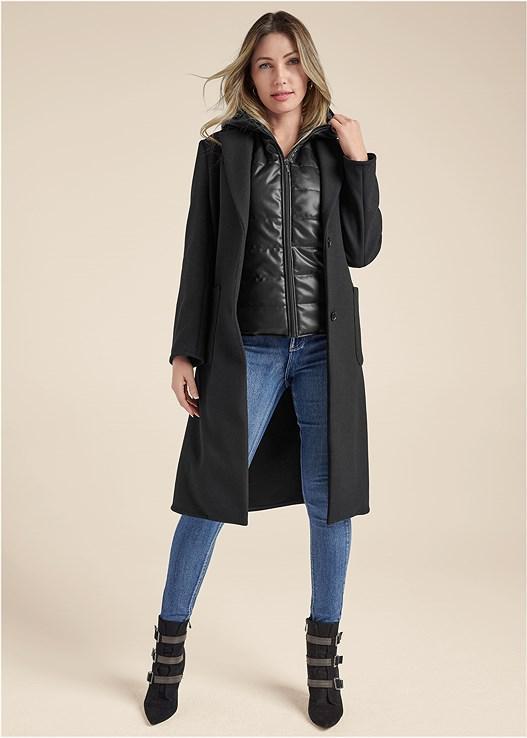 Layered Coat And Vest Set Product Image