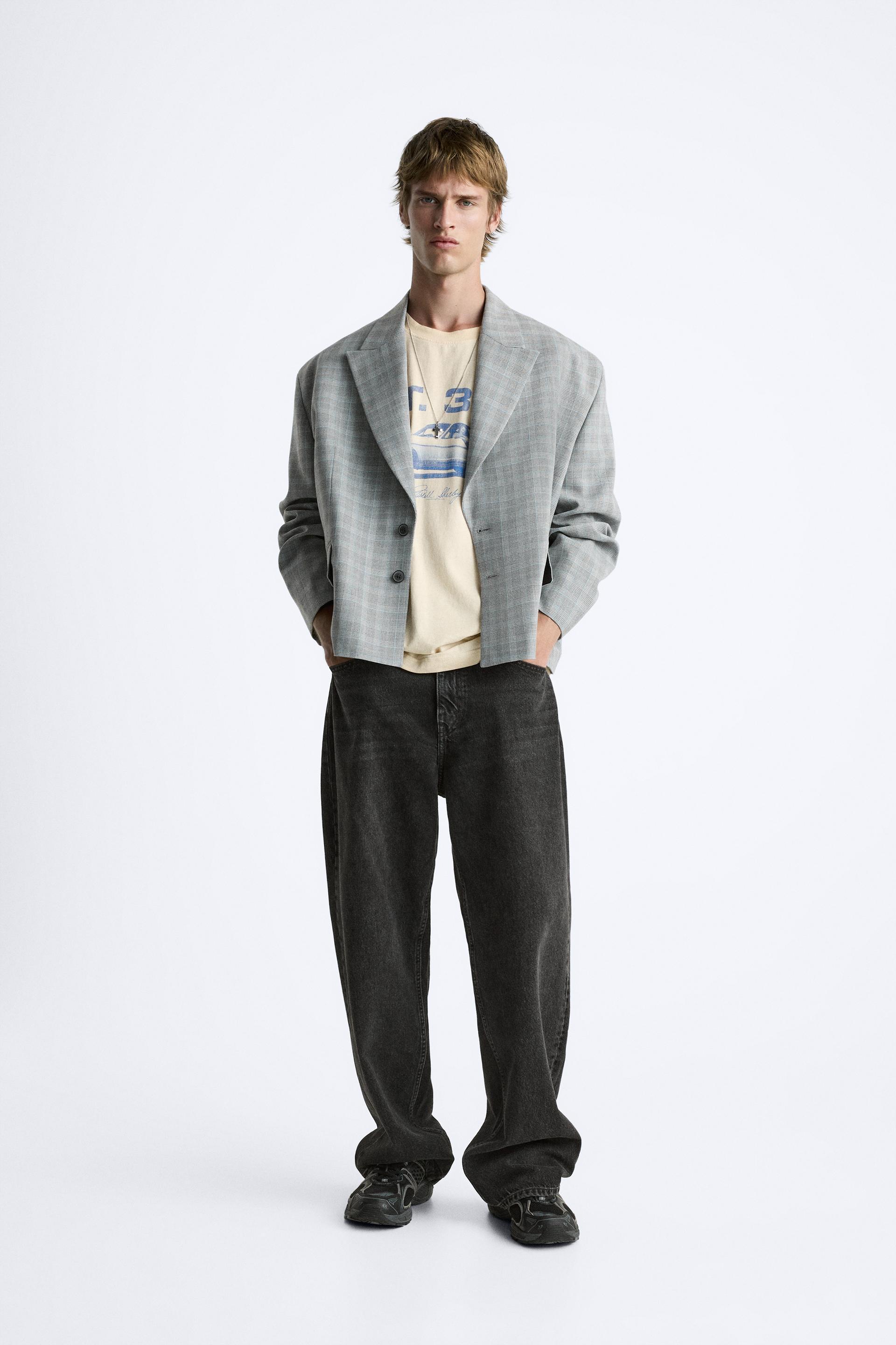 CHECKERED OVERSIZED FIT BLAZER Product Image