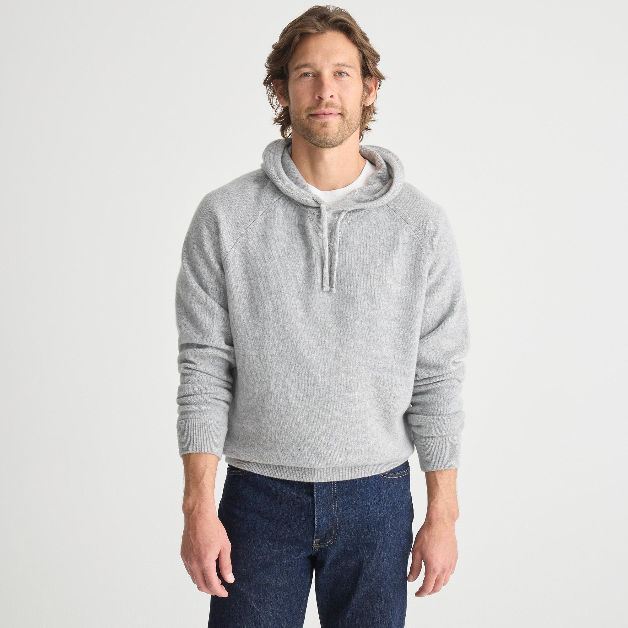 Midweight cashmere raglan-sleeve hooded sweater Product Image