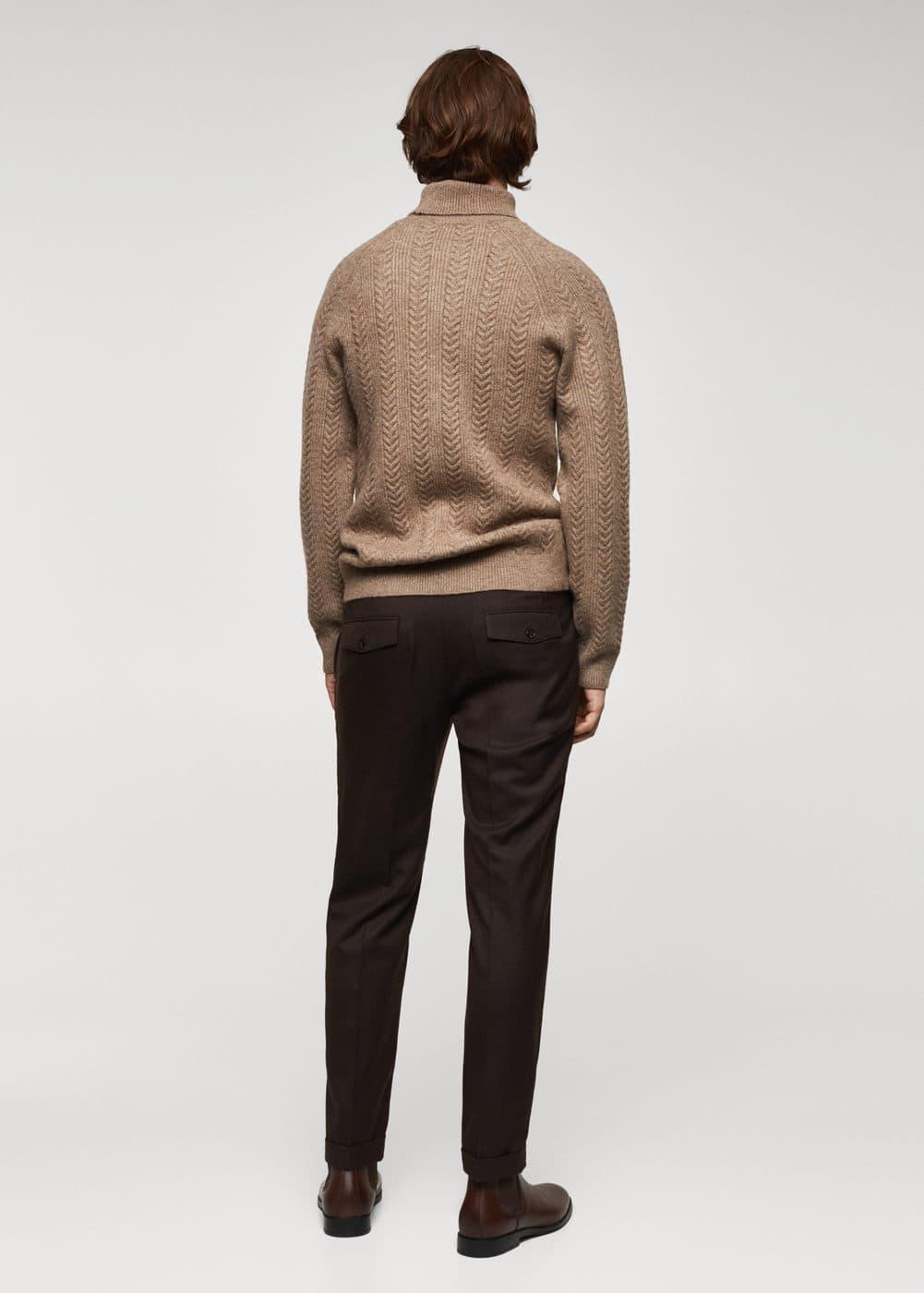 MANGO MAN - Twisted turtleneck sweater mink greyMen Product Image