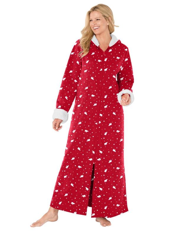 Dreams & Co. Womens Sherpa-Lined Long Hooded Robe Product Image