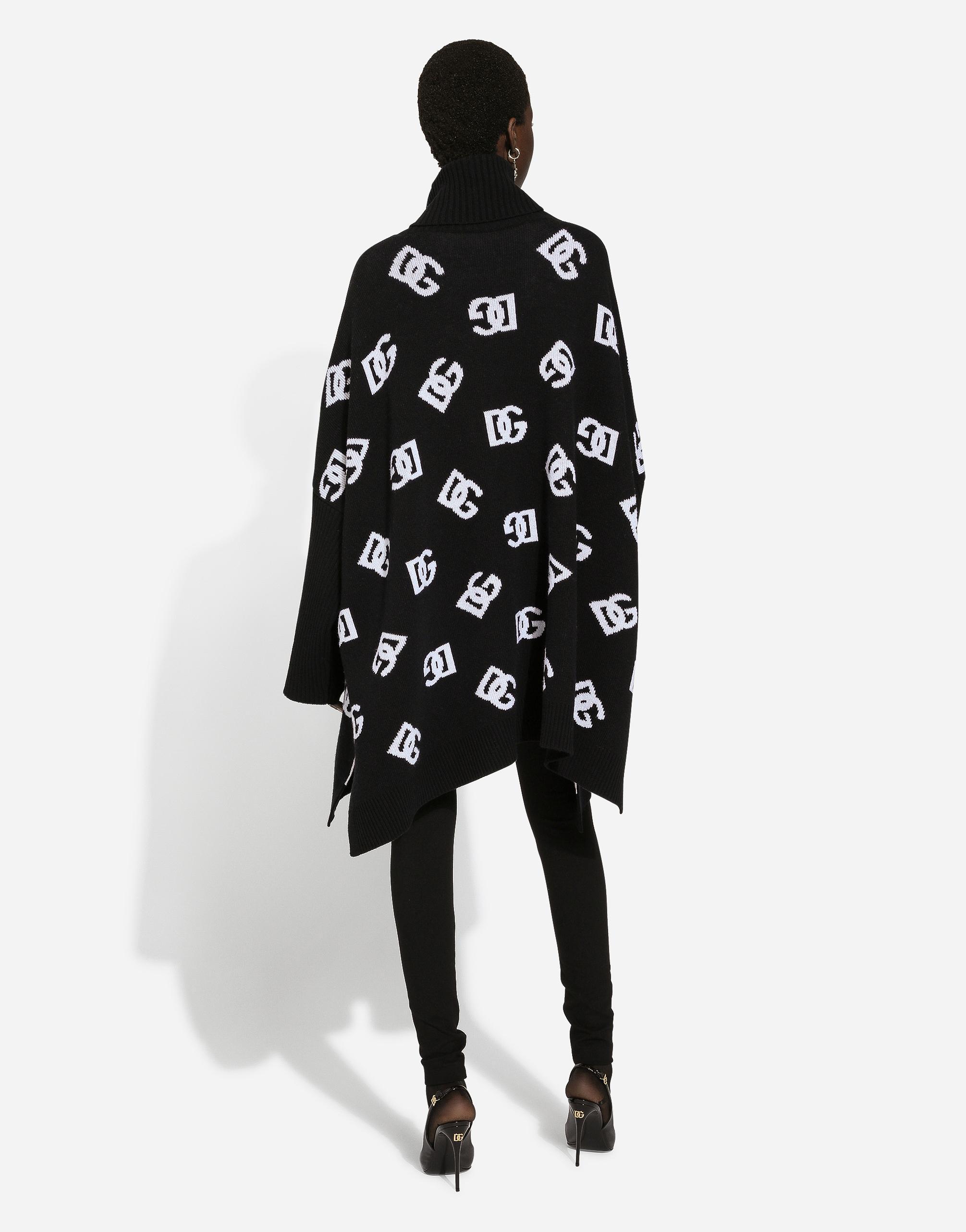 Wool Poncho With Jacquard Dg Logo In Print Product Image