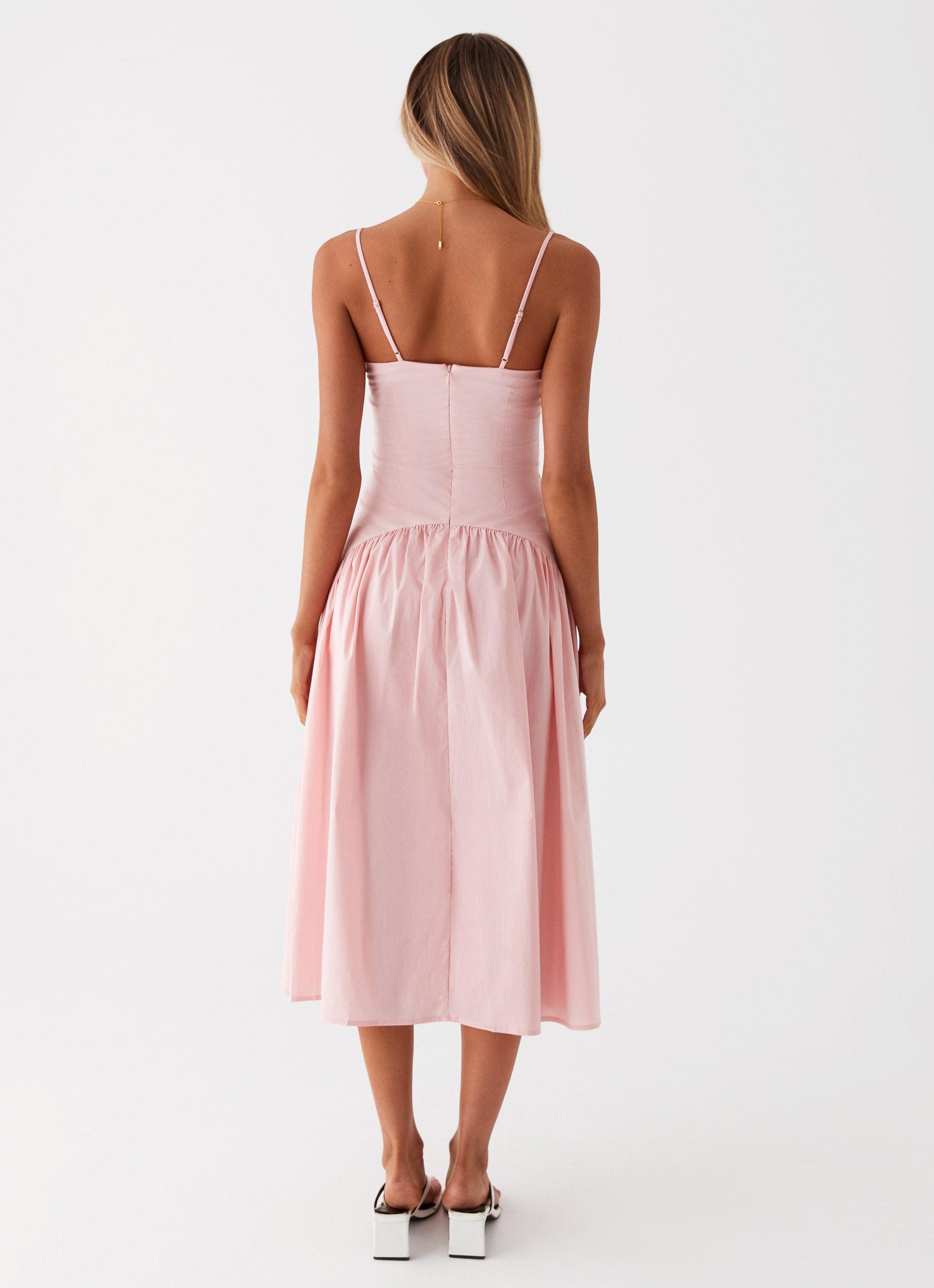 Yvette Corset Midi Dress - Pink Product Image