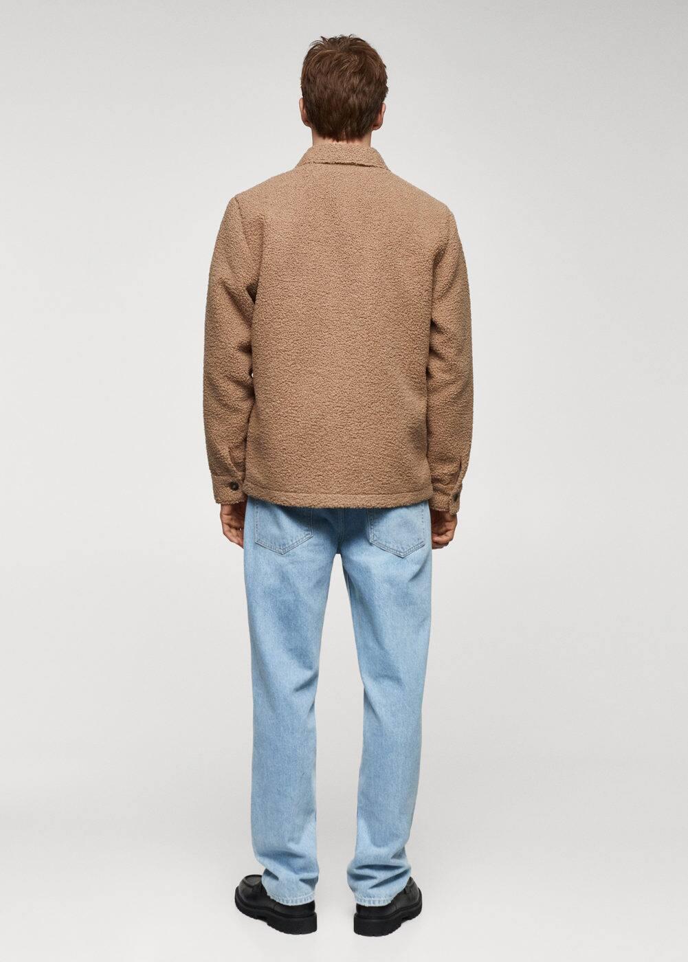 MANGO MAN - Shearling overshirt with pocket medium brownMen Product Image