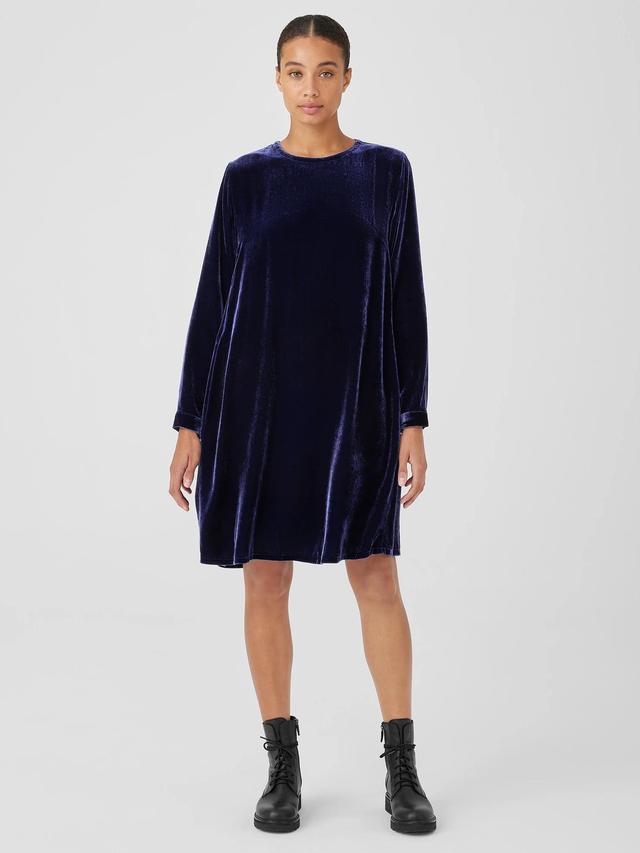 EILEEN FISHER Velvet Crew Neck Dressfemale Product Image