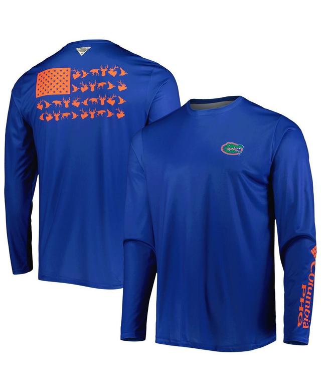 Mens Columbia Royal Florida Gators Terminal Shot Omni-Shade Omni-Wick Long Sleeve T-Shirt Product Image