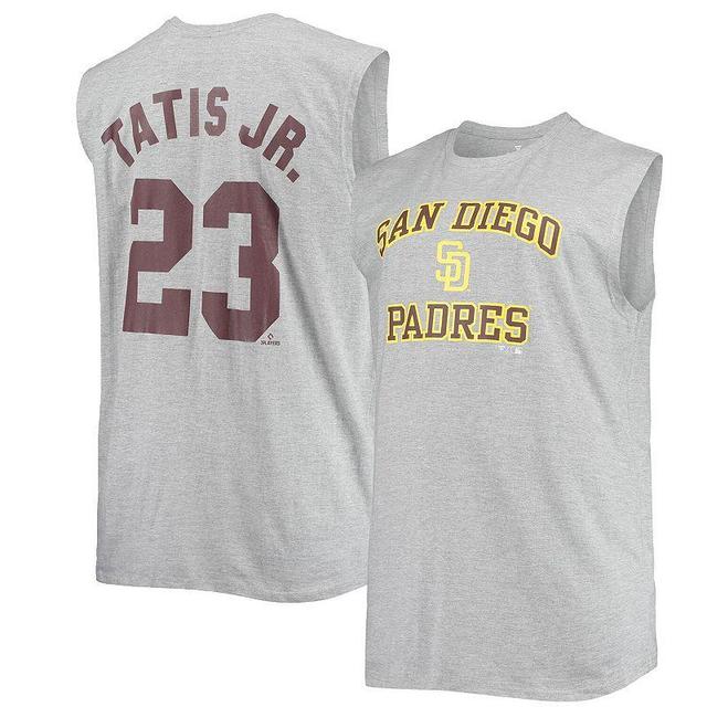 Mens Fernando Tatis Jr. Heathered Gray San Diego Padres Big & Tall Muscle Tank Top Product Image