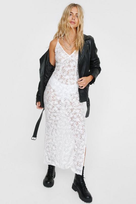 Embellished Lace Open Back Maxi Dress Product Image