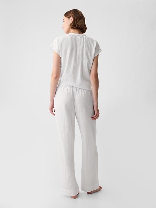 Crinkle Gauze Wide-Leg PJ Pants Product Image