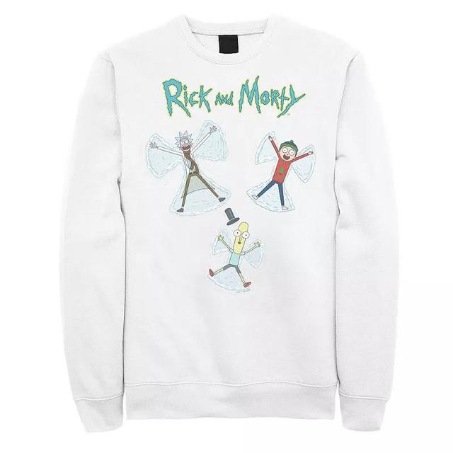 Mens Rick And Morty Christmas Snow Angels Sweatshirt Product Image