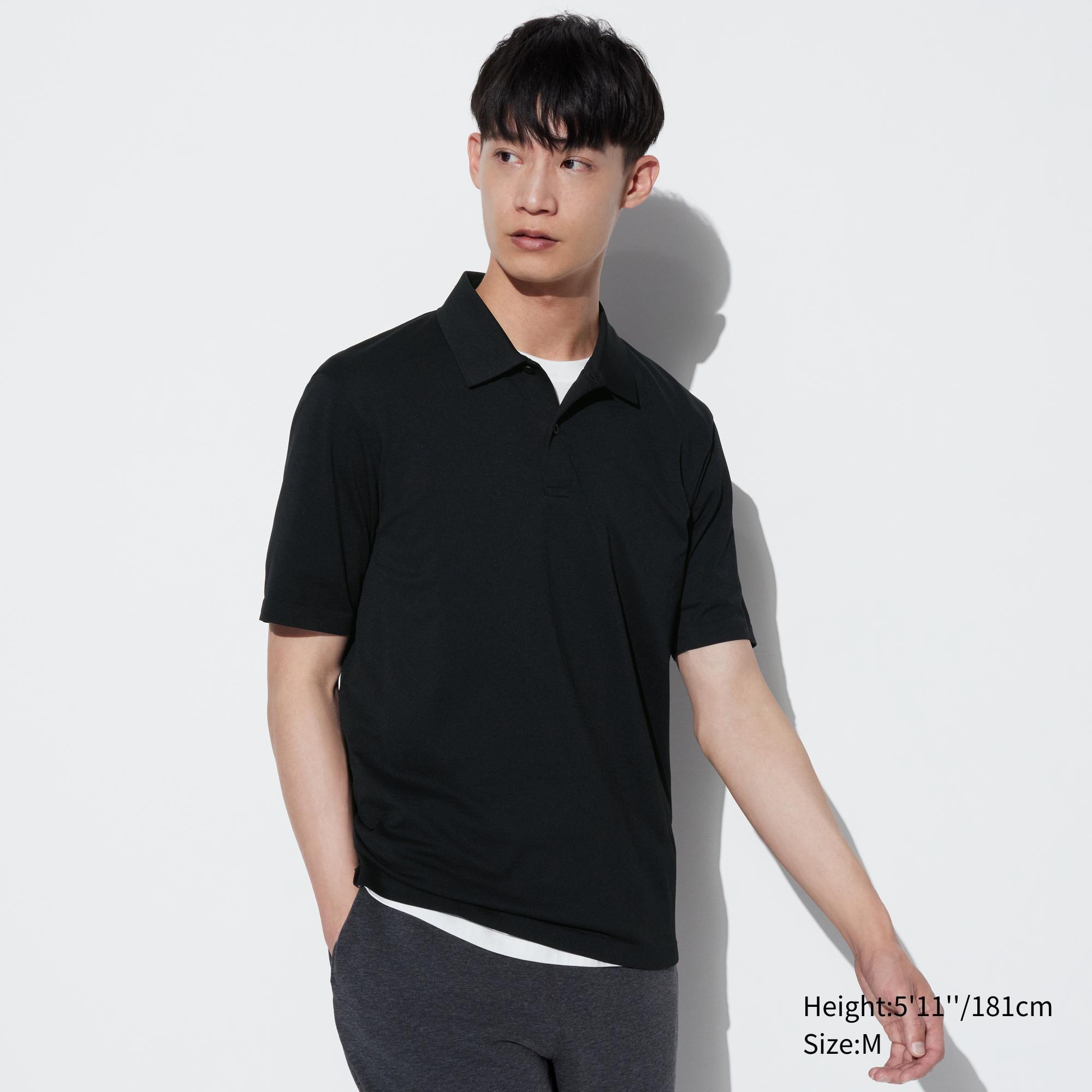 Mens Dry-Ex Short-Sleeve Polo Shirt Black XS UNIQLO US Product Image