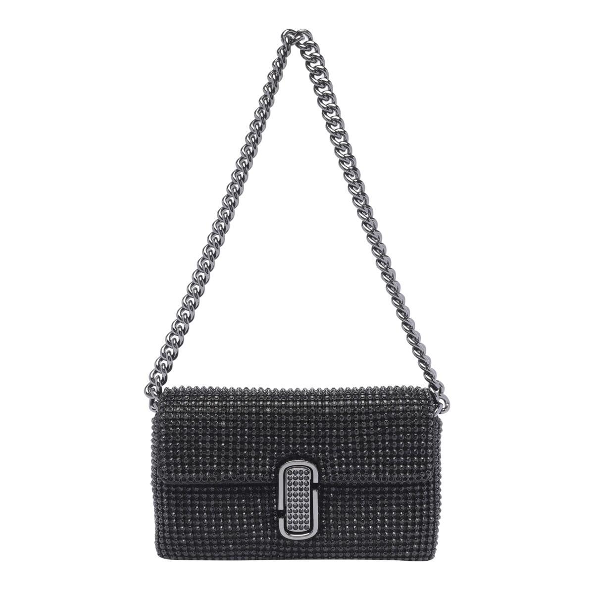 The Rhinestone J Marc Mini Shoulder Bag In Black Product Image