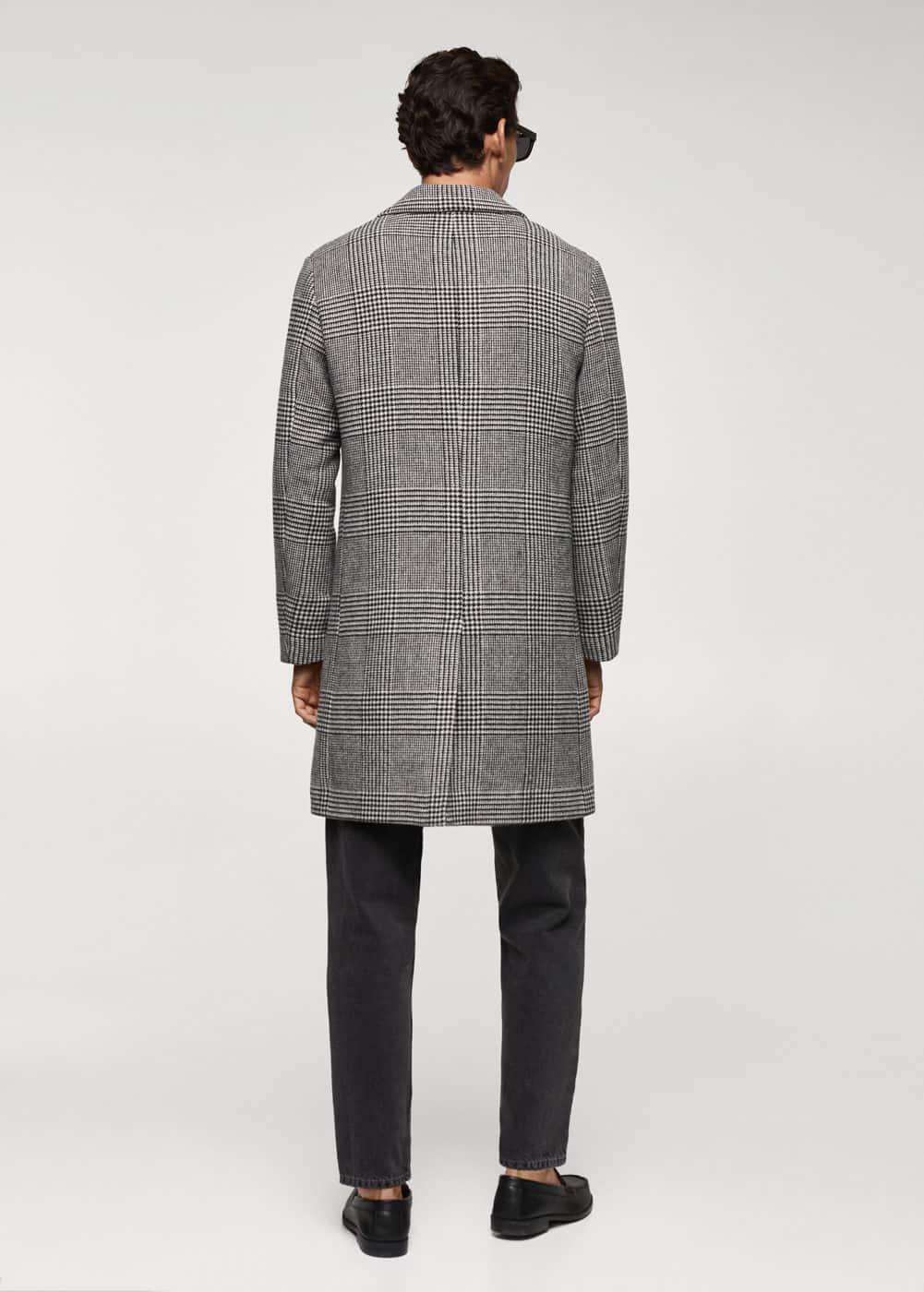 MANGO MAN - Prince of Wales checked wool coat blackMen Product Image