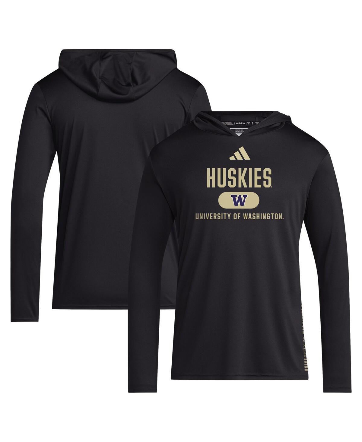 Mens adidas Washington Huskies 2024 Sideline Hooded Long Sleeve T-Shirt Product Image