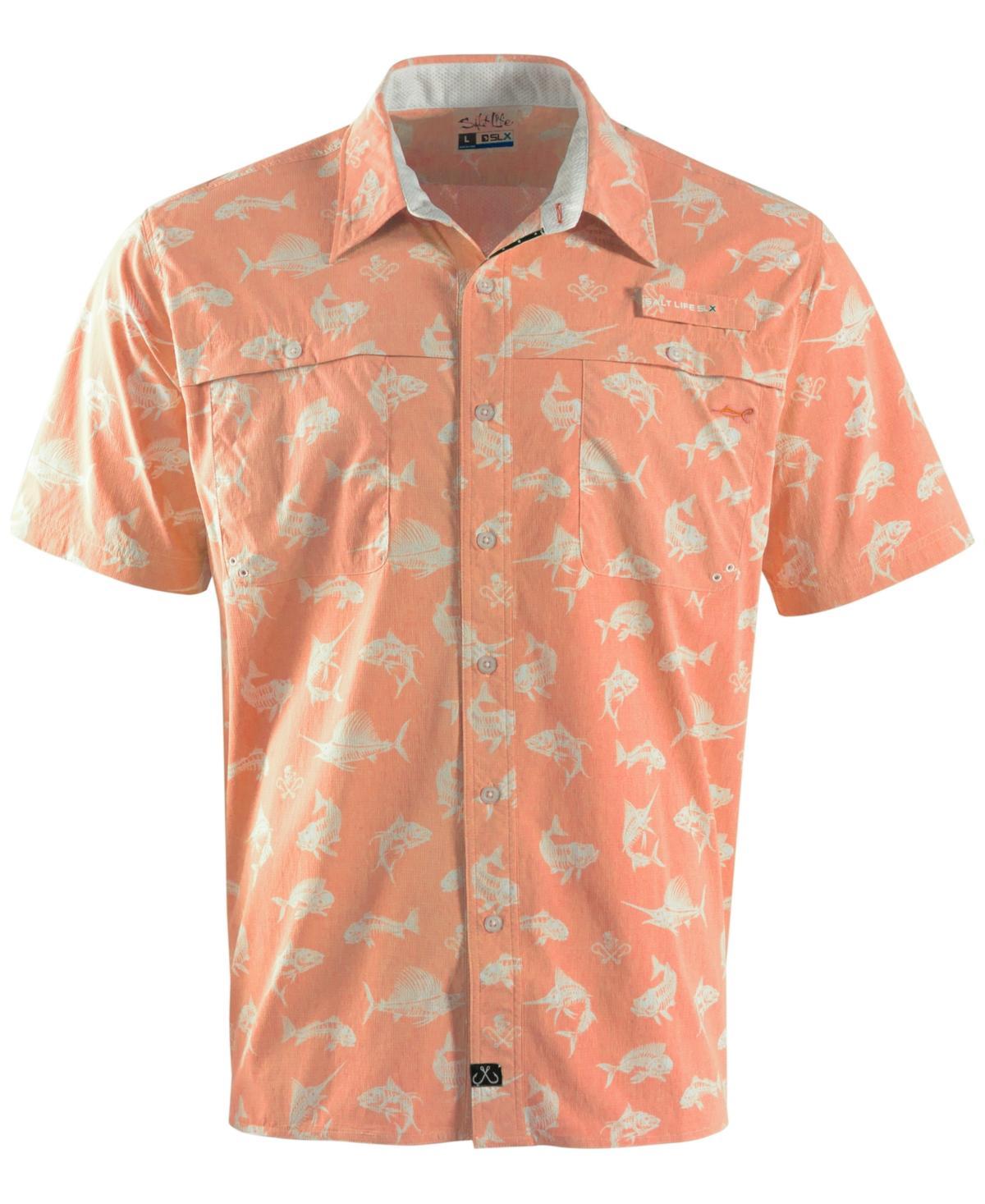 Salt Life Mens Fish N Bones Short-Sleeve Button-Front Shirt Product Image