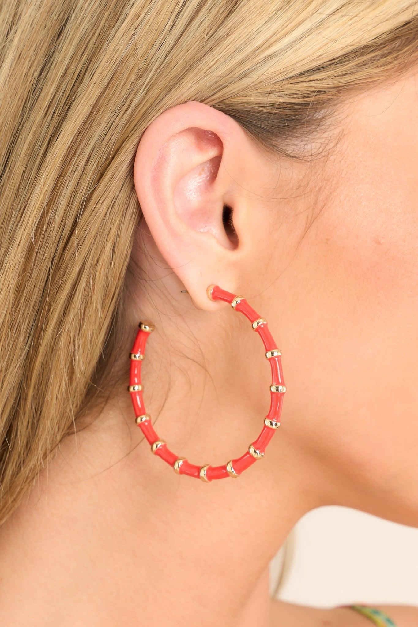 Everyday Love Red Hoop Earrings Product Image