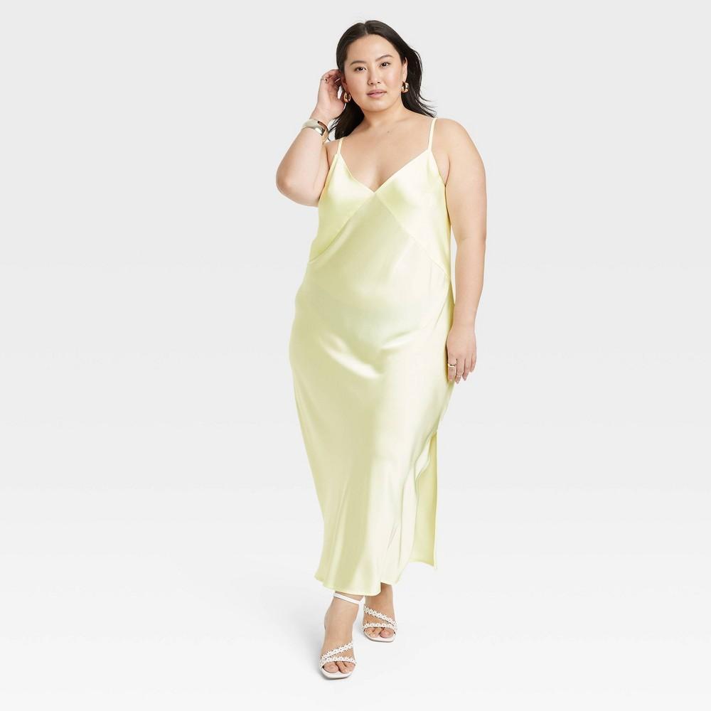 Womens Midi Slip Dress - A New Day Yellow 3X Product Image