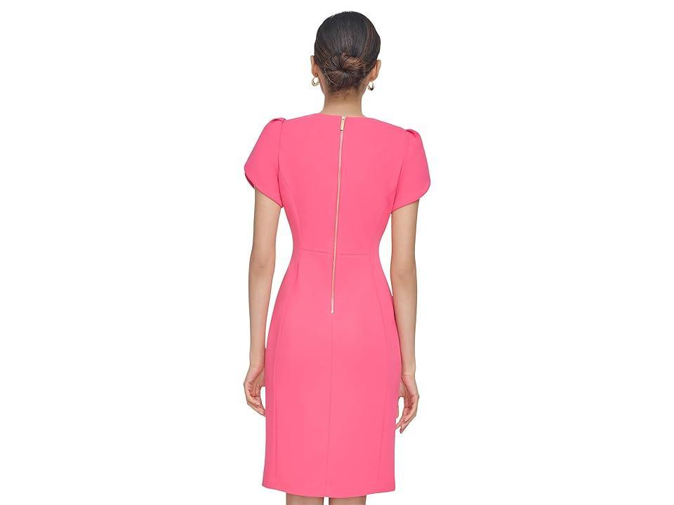 Calvin Klein Womens Tulip-Sleeve Sheath Dress Product Image