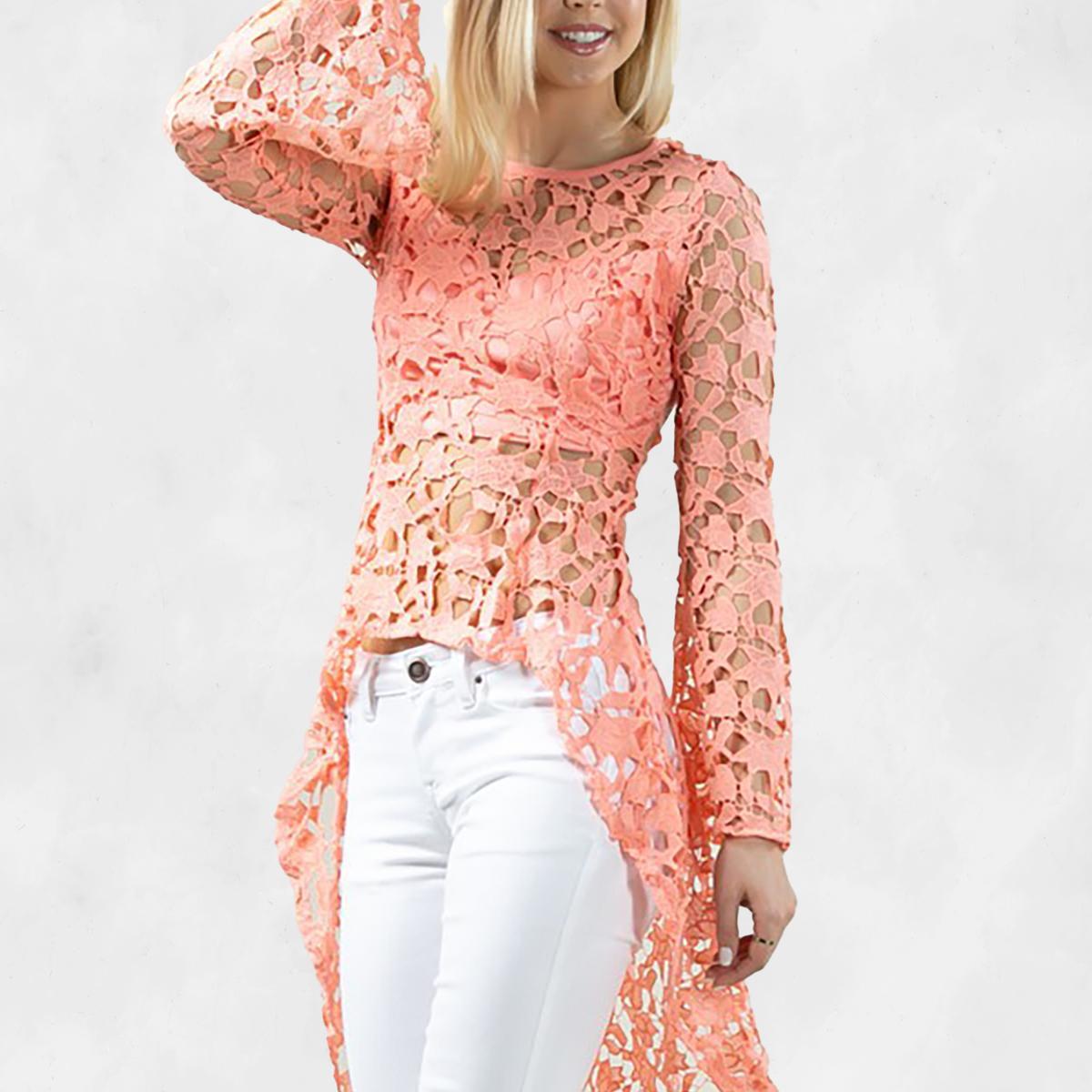 Nylon Apparel Lace Blouse Product Image