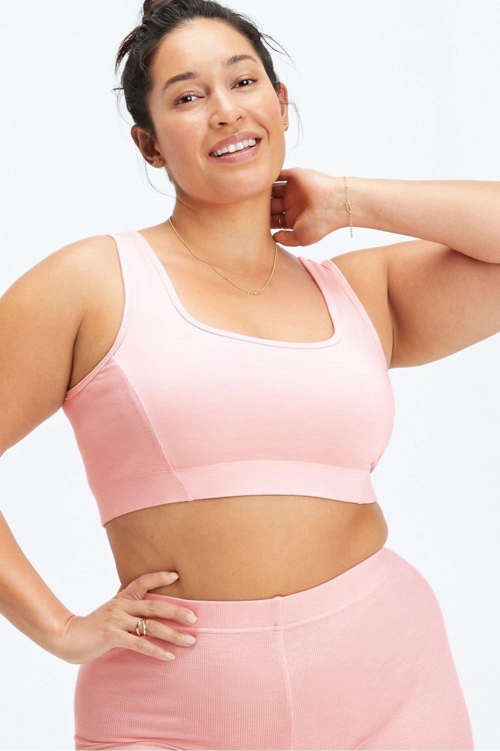 Fabletics RestoreKnit Scoop Back Bralette Womens pink Size XXL Product Image