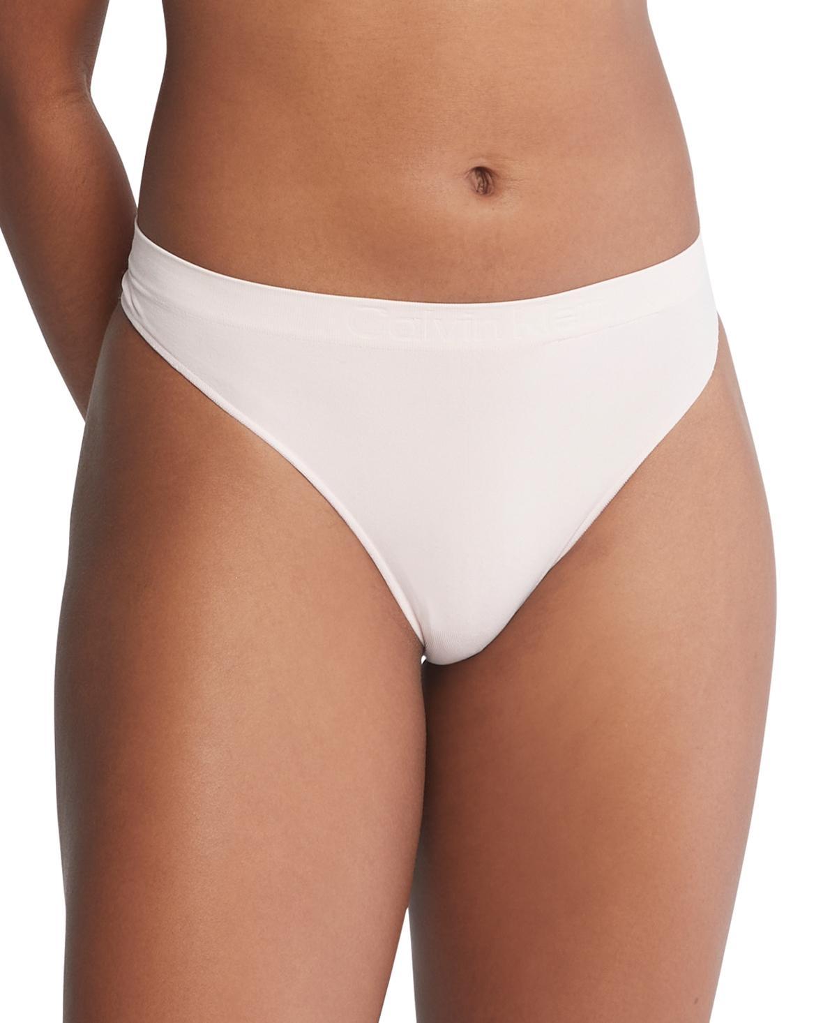 Calvin Klein Womens Bonded Flex Thong - Blue - M Product Image