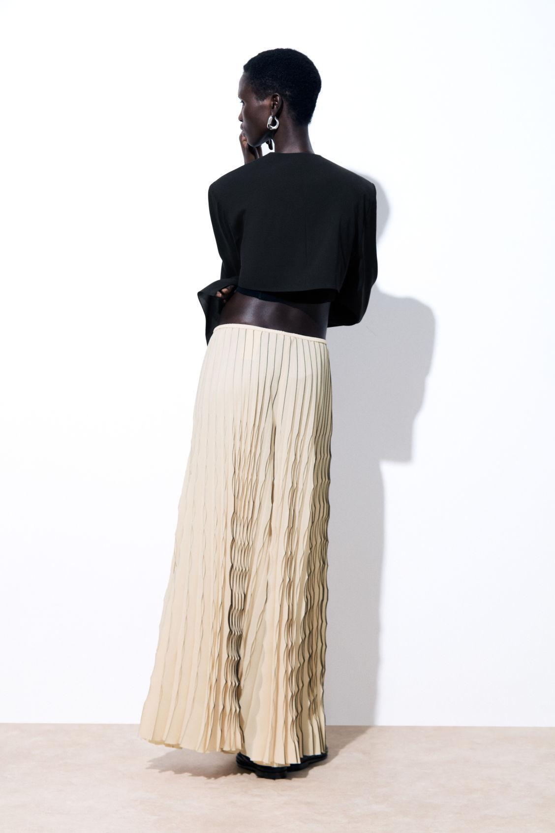 THE PLEATED CHIFFON PANTS Product Image