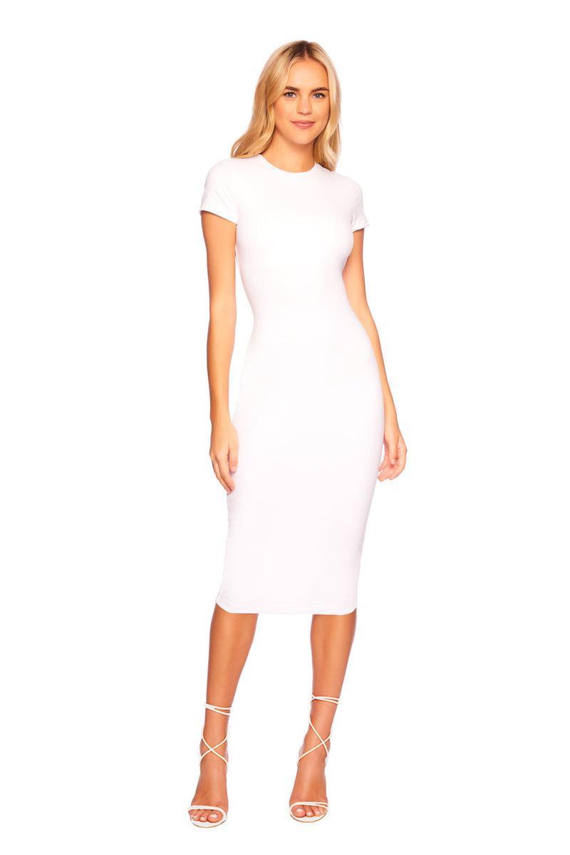 Crew Neck Short Sleeve Dress- Sugar Product Image