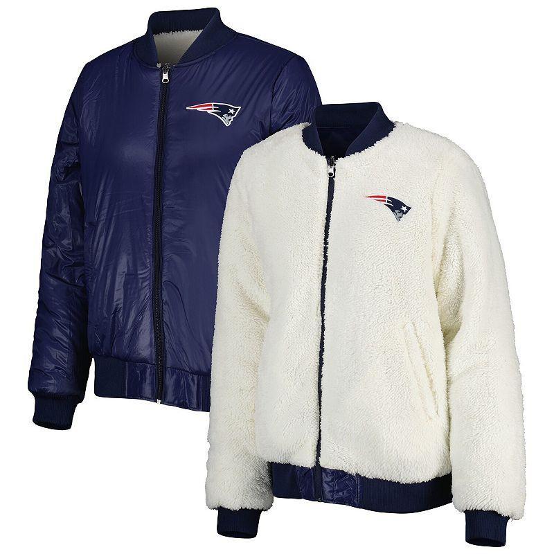 Womens G-III 4Her by Carl Banks Oatmeal/Navy New England Patriots Switchback Reversible Full-Zip Jacket Product Image