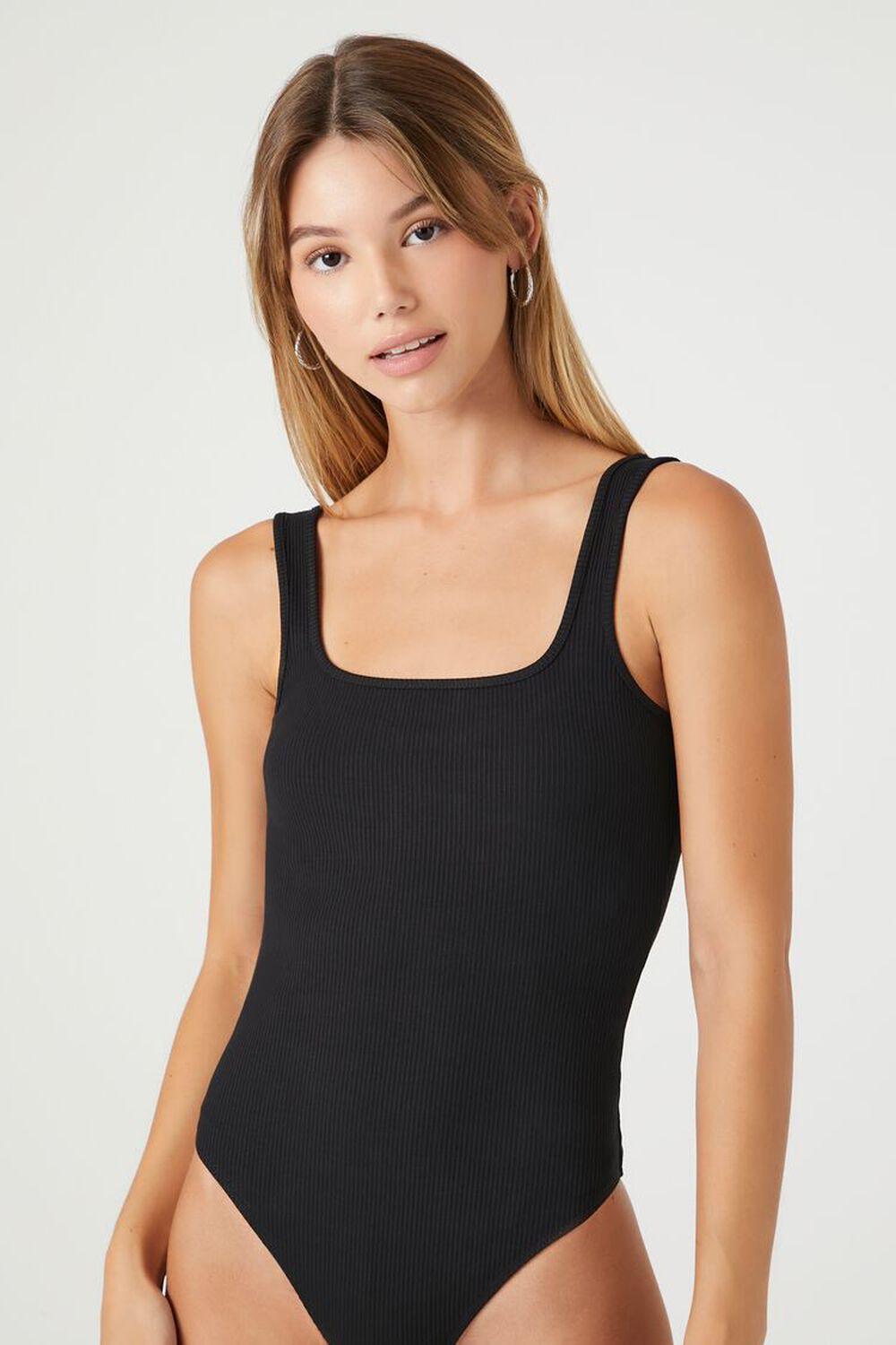 Ribbed Knit Square-Neck Bodysuit | Forever 21 Product Image