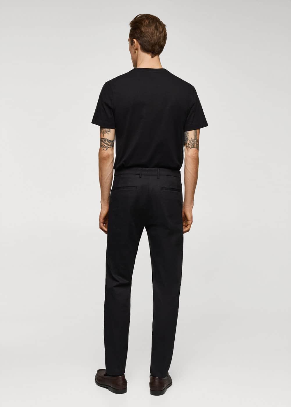 MANGO MAN - Basic cotton stretch T-shirt blackMen Product Image