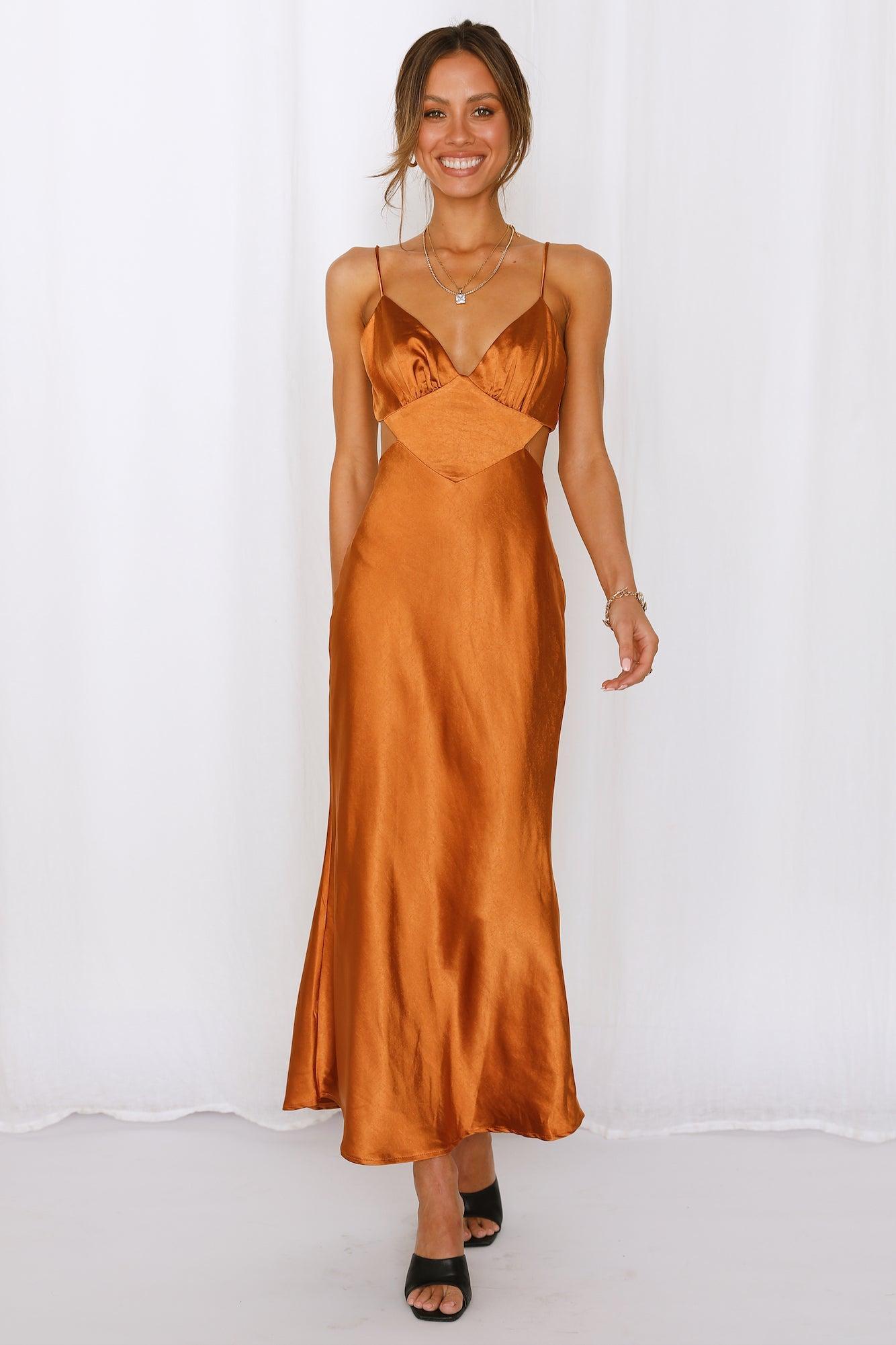 Thanks I Bought It Midi Dress Bronze Product Image