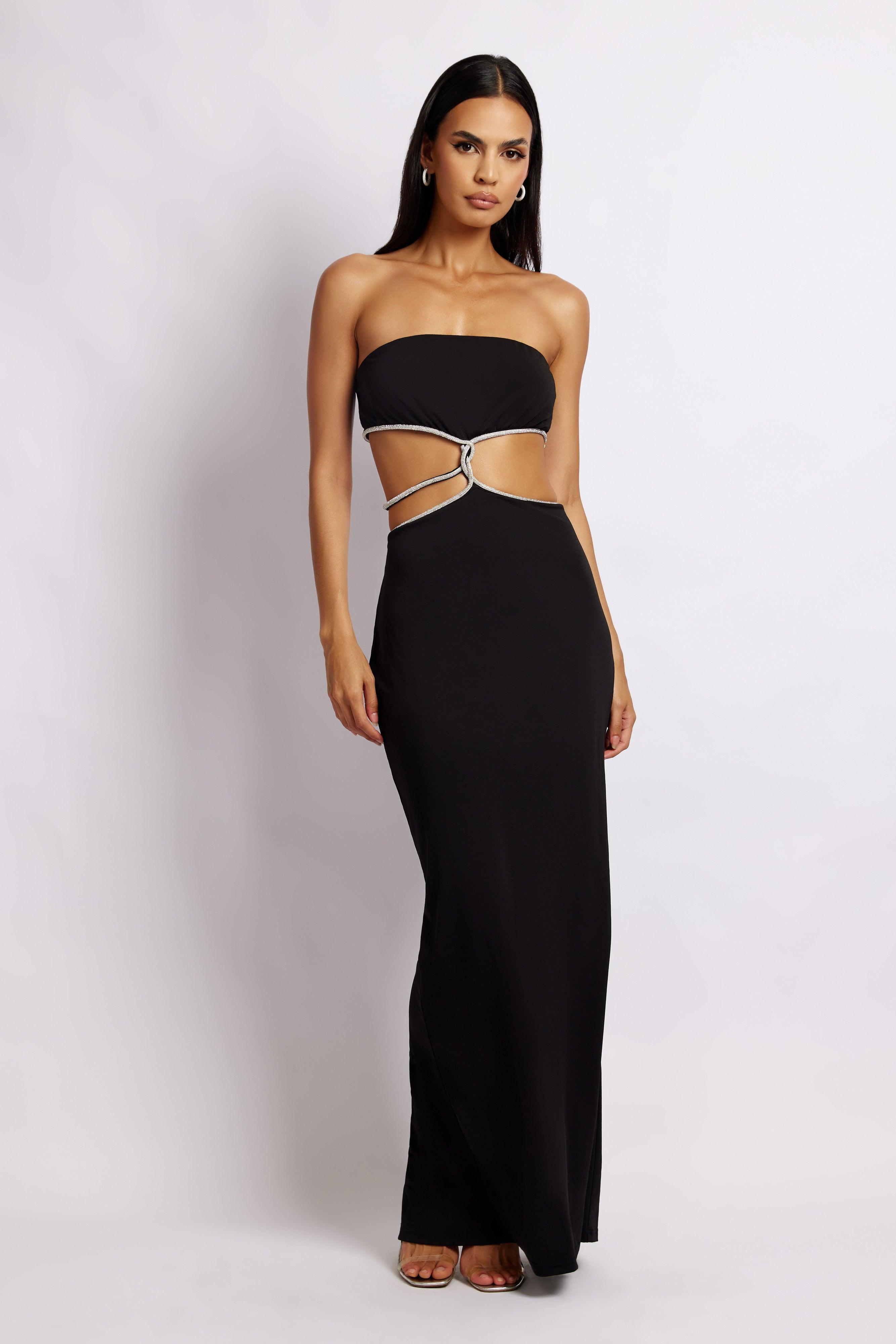 Billie Strapless Maxi Dress - Black Product Image